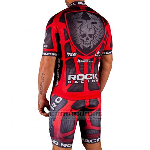 2016 Fahrradbekleidung Rock Racing Rot und Braun Trikot Kurzarm und Tragerhose - zum Schließen ins Bild klicken